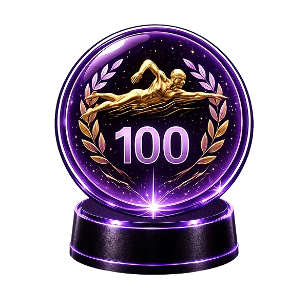 100-lap swimmer achievement badge