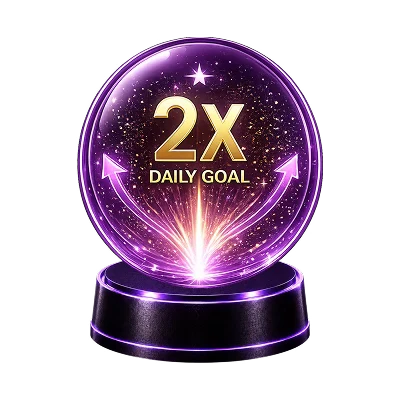 Double daily goal achievement badge