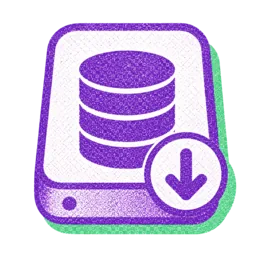 Phone with a database icon, representing data kept on-device